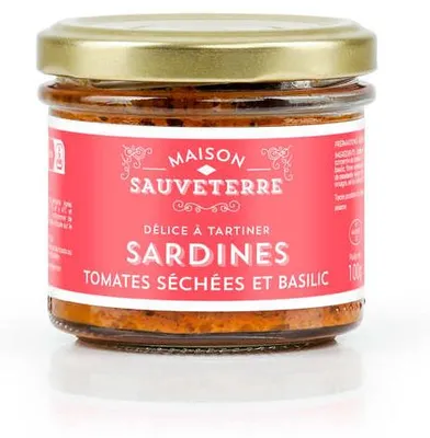 Produktbild von Sardinen-, sonnengetrocknete Tomaten- und Basilikumaufstrich - 100-g-Glas