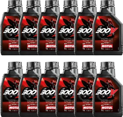 Obrázek produktu pro 12x Motul 300V 4T FL Road Racing 10W-40 – vysokovýkonný motorový olej pro čtyřtaktní motory, 1 l