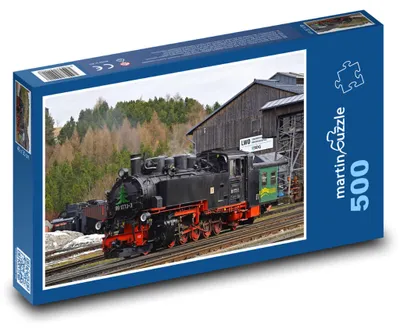 Produktbild von Puzzle 500 Dampflokomotive - historischer Zug - martinpuzzle