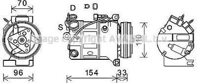 Produktbild von PRASCO VOAK183 PXC16 Klimaanlage Klimakompressor PAG 46 R134a für VOLVO V70 III (135) V60 (155, 157) XC70 II Kombi (136) S60 II (134) S80 II (124)