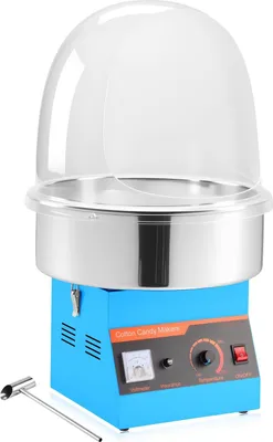 Zdjęcie produktu dla Maszyna do waty cukrowej - Elektryczna maszyna do waty cukrowej 1000 W - Z pokrywą - Miska ze stali nierdzewnej - W zestawie łyżeczka do cukru - Na karnawały, imprezy i przyjęcia urodzinowe dla dzieci - Niebieski