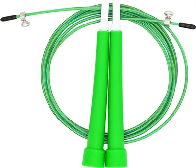 Produktbild von Springseil Sprungseil Seilspringen Hüpfseil Stahlseil verstellbar universal Grün