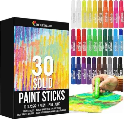 Produktbild von Famanu Plakatfarbe Stifte Set - 30 Farben für kreative Kinder