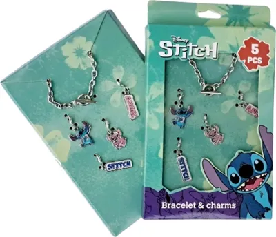 Produktbild von Disney Lilo & Stitch Armband mit 5 Glücksbringern – Ein zauberhaftes Schmuckstück