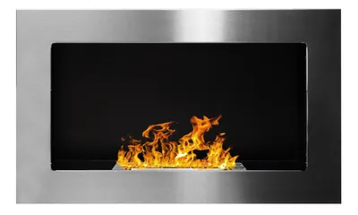 Gel- und Wand - Ethanol - Kamin, Edelstahl, 65cm