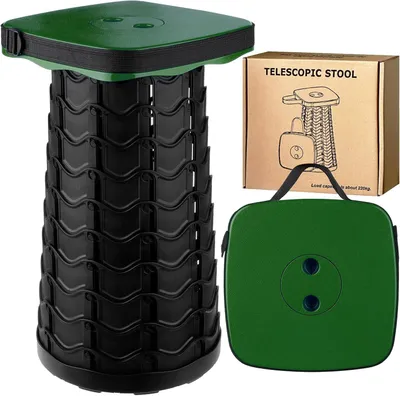 Immagine prodotto di Sgabello pieghevole, verde, capacità di carico 220 kg, ideale per il campeggio