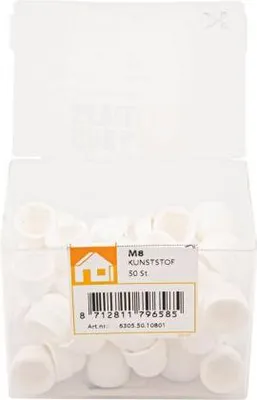 Immagine prodotto di Dado di copertura M8 in plastica bianca confezione da 50 pz.
