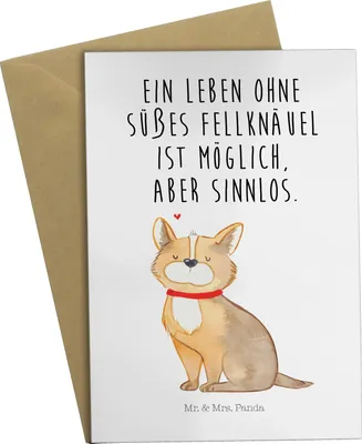 Produktbild von Mr. & Mrs. Panda babykarte Hund Glück - Weiß - Geschenk, Grußkarten, Sprüche, Spruch, einladungskarten, Corgie, weihnachtskarten, osterkarte, hochzeitskarten, Liebe, Herz