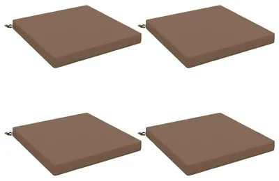 Imagen del producto de Cojines para asiento, juego de 4 unidades, 100% poliéster, color taupe