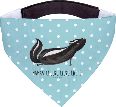 Produktbild von Mr. & Mrs. Panda Bandana Hund Stinktier Yoga - Türkis Pastell - Geschenk, Halstuch, Liebe, Raubtier, Namaste, Für Hunde, Hunde-Halstuch, Lache, Tuch, Hundehalstuch