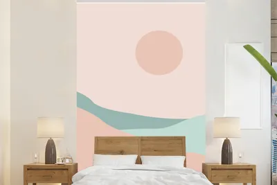 Produktbild von MuchoWow® Fototapete für Wohnzimmer oder Schlafzimmer Wandtapete Vinyl Motivtapete Sommer - Strand - Sonne - 225x350 cm - Schlafzimmer tapete