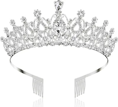 Produktbild von Tiara Kristall Krone, Diadem mit Strass, Kamm für Wettbewerbe, Hochzeit, Prinzessin, Party, Geburtstag, Krone