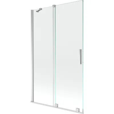 Obrázok produktu pre Mexen Velar vaňová zástena dvojkrídlová Posuvný 110 x 150 cm, Priehľadné, Chrómová - 896-110-000-01-01