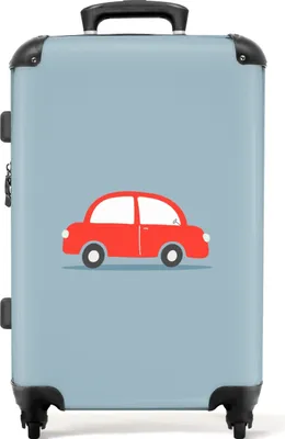 Produktbild von NoBoringSuitcases.com® Großer Koffer - Auto - Fahrzeuge - Rot - Design - Kinder - Kombinationsschloss TSA - Hartschalen Trolley 4 Rollen - 72 liter - Reisekoffer - 66 cmKoffer Mittelgroß 67x43x25 cm, 72L,