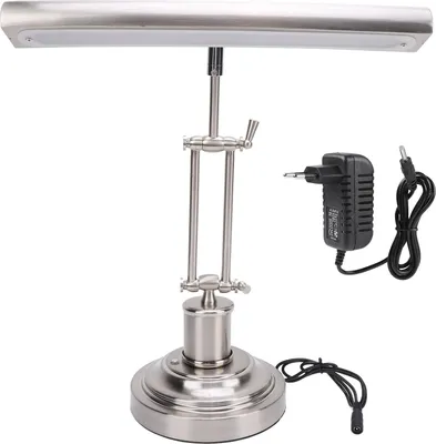 Image de lampe pour piano 12 W,tactile, 3000 K à 6000 K, réglage continu de la luminosité, agréable pour les yeux, 85 CRI, lampe pour pupitre de musique, couleur Ni, fiche EU