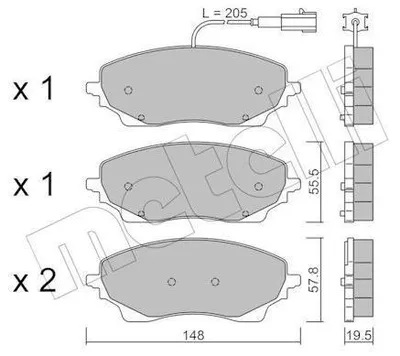 Produktbild von METELLI Bremsbeläge Satz Hinten Bremsklötze für OPEL Movano C Kastenwagen (U9) 22-1379-0