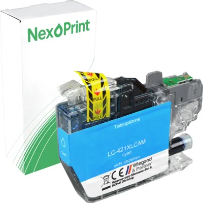 Produktbild von Druckerpatrone kompatibel zu Brother LC-421XLC cyan MFC-J 1010 DW DCP-J 1800 DW DCP-J 1140 DW DCP-J 1050 DW