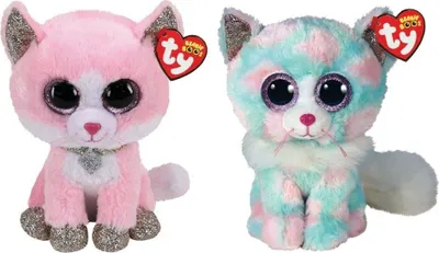 Produktbild von Ty - Stofftiere - Beanie Buddy - Fiona Pink Cat & Opal Cat