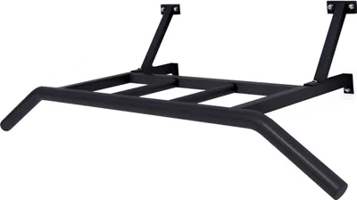 Produktbild von GORILLA SPORTS® Profi Klimmzugstange - Wandmontage, Multigriff, 122 x 51 x 34 cm, Stabil, inkl. Montagematerial, Stahl, Schwarz - Pull Up Bar, Turnstange, Reckstange, für Zuhause