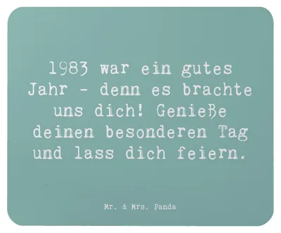 Produktbild von Mr. & Mrs. Panda Mauspad Spruch 1983 Geburtstag - Meeresbrise - Geschenk, Mousepad, Feiern, Mouse Pad, Geboren am, Happy Birthday, mausteppich, pc, computermatte