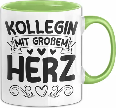 Produktbild von Kollegin Tasse Geschenk Mit Großem Herz Geschenkidee Für Die Beste Kollegin Geburtstag Weihnachten Geburtstag Kaffee-Becher (Grün)