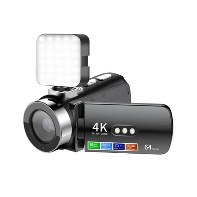 Produktbild von D9 WiFi Digital Camcorder 3 Zoll IPS Bildschirm Nachtsicht 4K 64MP Vlog Kamera mit drahtlosem Mikrofon, Lichter, Shutter, Stabilisator