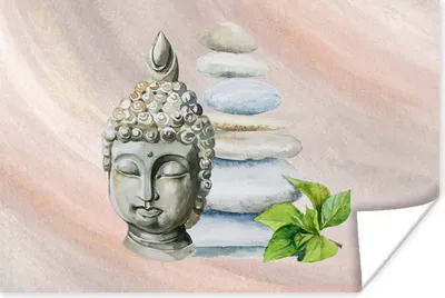 Produktbild von MuchoWow® Poster Buddha - Kopf - Fels 120x80 cm - Bilder