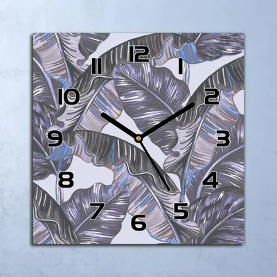 Produktbild von Wanduhr Echt-Glas-Küchenuhr Palmblätter Exotisch Quarz 30x30 Deko Bilder