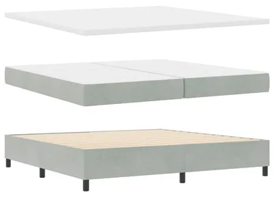 Obrázok produktu pre vidaXL Box spring posteľ s matracom svetlosivá 200 x 200 cm zamat
