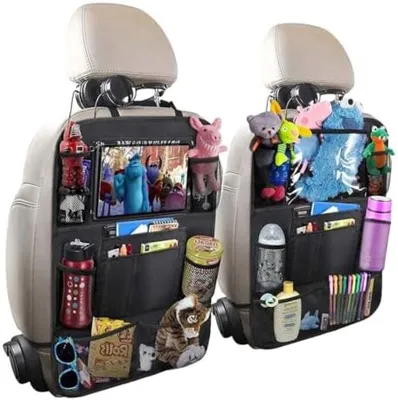 Produktbild von PromoHome® Autositz Organizer Set - Wasserdichte Aufbewahrungstaschen mit Tabletfach, Schwarz