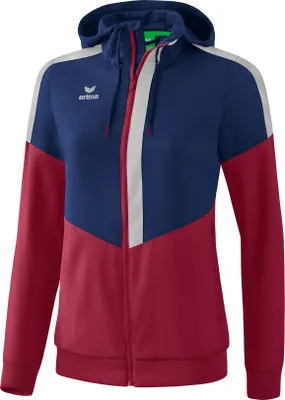 Produktbild von Erima Squad Tracktop Jacke Mit Kapuze Damen - New Navy / Bordeaux / Silver Grey