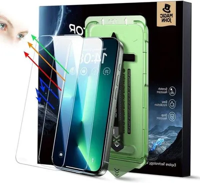 Productafbeelding van 2-Pack Screen Protector voor iPhone 13 Pro Max/iPhone 14 Plus (6.7 Inch) - Oogbescherming, Blauw Lichtfilter, HD Duidelijk, Volledige Schermbeschermer met 9H Hardheid