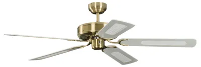 Image de Ventilateur de plafond Potkuri Laiton antique / Blanc 132 cm avec chainette