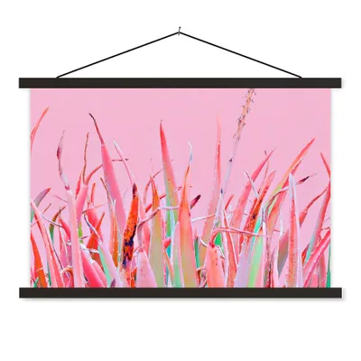 Produktbild von MuchoWow® Textilposter Sommer - Pflanzen - Pastell 150x100 cm mit schwarzem Rahmen - Schlafzimmer