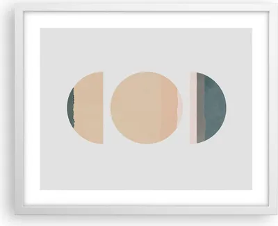 Produktbild von Gerahmtes Poster - Weißer Rahmen - Abstraktion Rad Halbkreis - 50x40 cm - Wand Bild - Wanddeko - Wandbilder - Kunstposter - Wandposter - Bilderrahmen - Bilder - Kunstdruck - Wandbild - P2WAA50x40-4310
