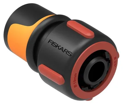 Produktbild von Fiskars Flow Schlauchanschluss 19 mm, Schlauchverbinder, Schlauchkonnektor, Kunststoff, Schwarz, Rot, Orange, 1027074