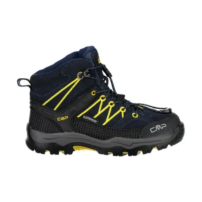 Produktbild von CMP Trekkingschuh Rigel Mid Waterproof Kinder schwarz dunkelblau gelb Gr 32