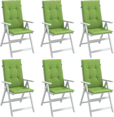 Produktbild von Möbel Sitzpolster, Hochlehner-Auflagen 6 Stk. Melange Grün 120x50x4 cm Stoff 2024 cloris8287
