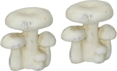 Produktbild von Pilzgruppe 2erSet Zement creme H10cm Garten Herbst Pilz Herbstdeko Skulptur Deko
