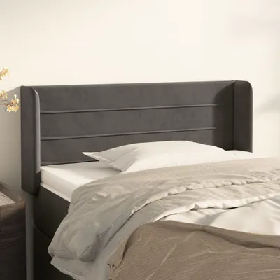 Produktbild von The Living Store Kopfteil mit Ohren Dunkelgrau 103x16x78/88 cm Samt