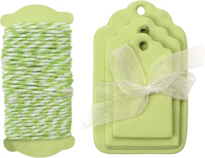 Produktbild von Glorex Papier-Etiketten hellgrün 5-8 x 3-5cm, 15 Stück