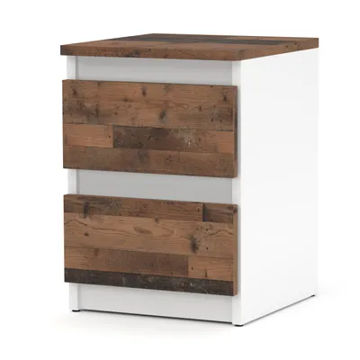 A product shot of a nightstand with two drawers.