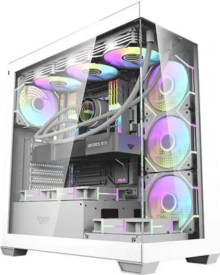 Zdjęcie produktu dla darkFlash Kompiuterio dėklas Darkflash DS900 (baltas) + 7 ARGB ventiliatoriai
