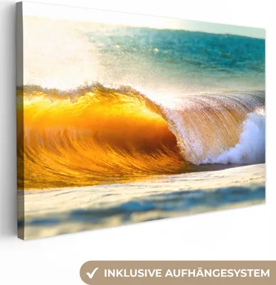 Produktbild von OneMillionCanvasses® - Leinwandbilder - 140x90 cm, Golf - Wasser - Meer, Wandbilder Kunstdruck Wanddekoration