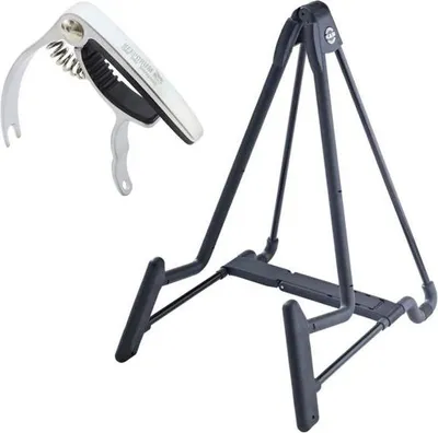 Image de K&M 17581 Heli Pied de guitare avec capodastre Silber