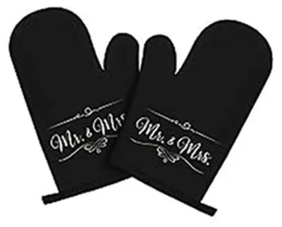 Immagine prodotto di Omgoods - Guanti da forno resistenti al calore, antiscivolo, termici, per cucinare, neri, confezione singola, 17 x 27 cm