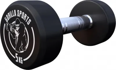 Produktbild von GORILLA SPORTS® Kurzhanteln - Einzeln, 5 kg, Gummi, Gusseisen Kern, rutschfeste, gerändelte Griffe, Schwarz - Rundhanteln,  Gewichte, Hantelset, Kurzhantelset, Dumbbells