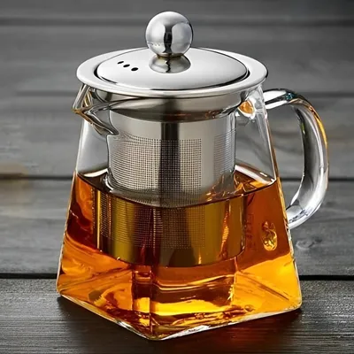 Produktbild von Glas Teekanne mit Edelstahlfilter - hitzebeständig - 950 ml