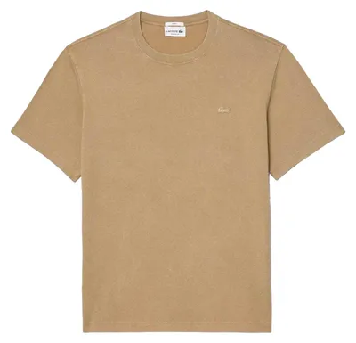 Image de Lacoste - T-shirt unie homme/femme, coton épais GT16159 (S) (beige)
