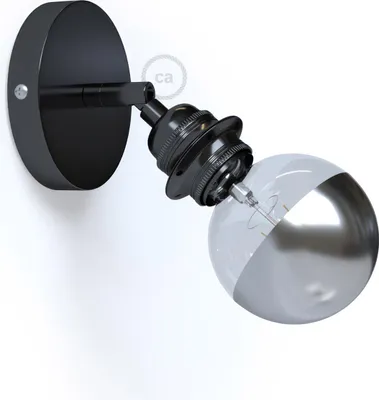 Image de Fermaluce Métal 90° avec douille filetée E27, point lumineux métallique orientable